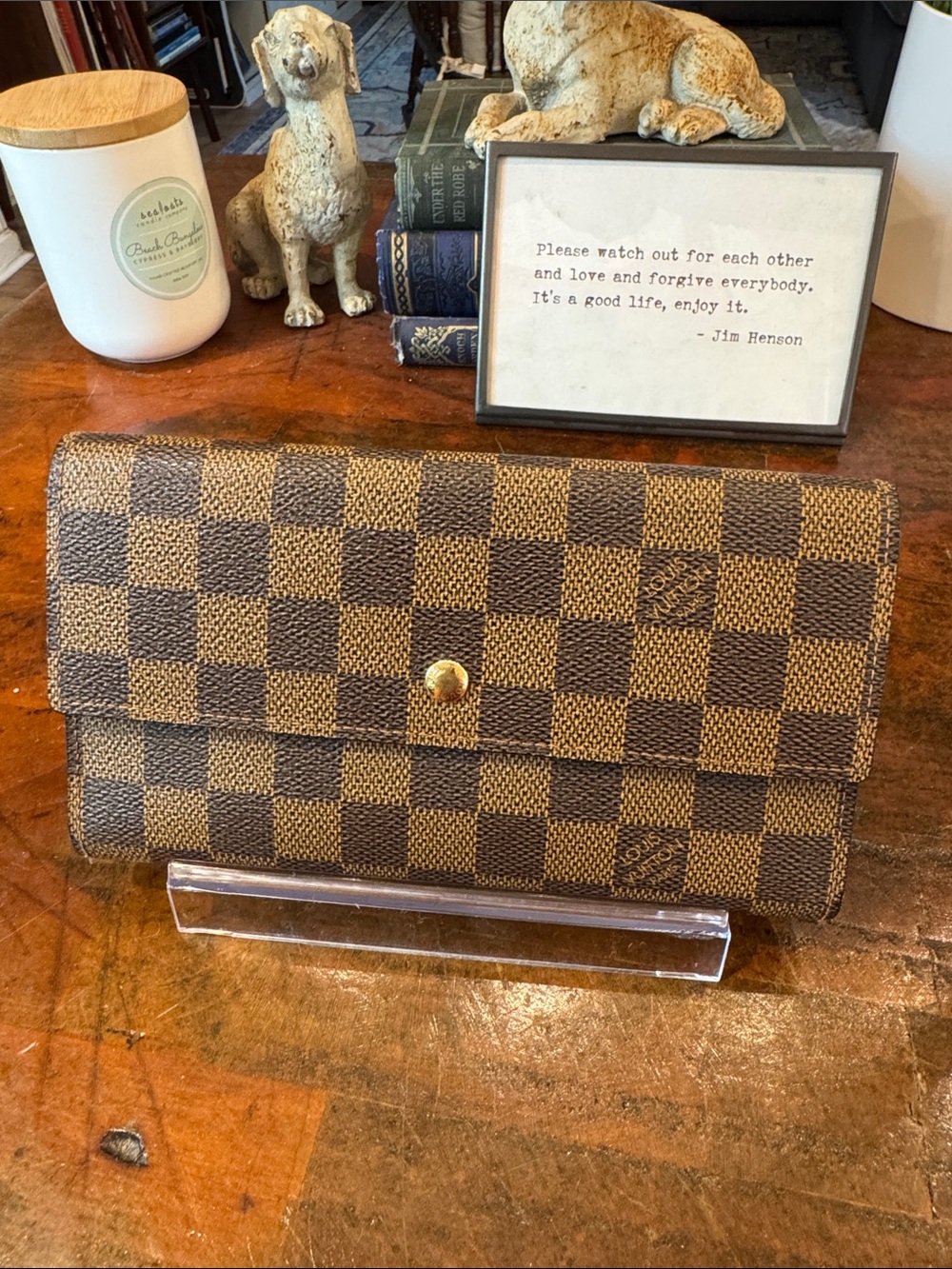 Louis Vuitton Brown Damier Ebene Canvas Long Wallet